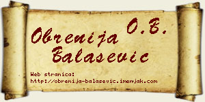 Obrenija Balašević vizit kartica